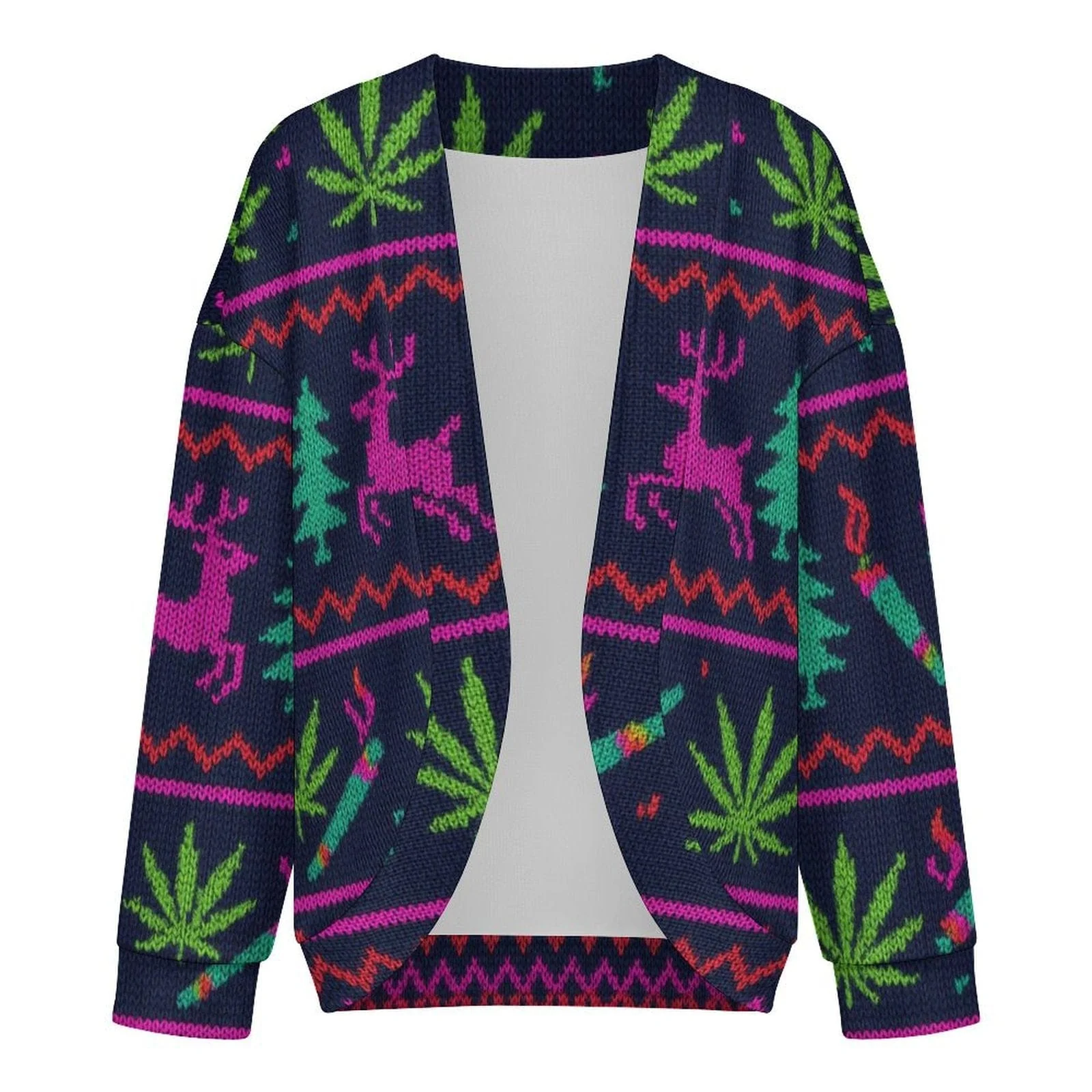 Neon Xmas Drop Shoulder Cardigan - Image 4