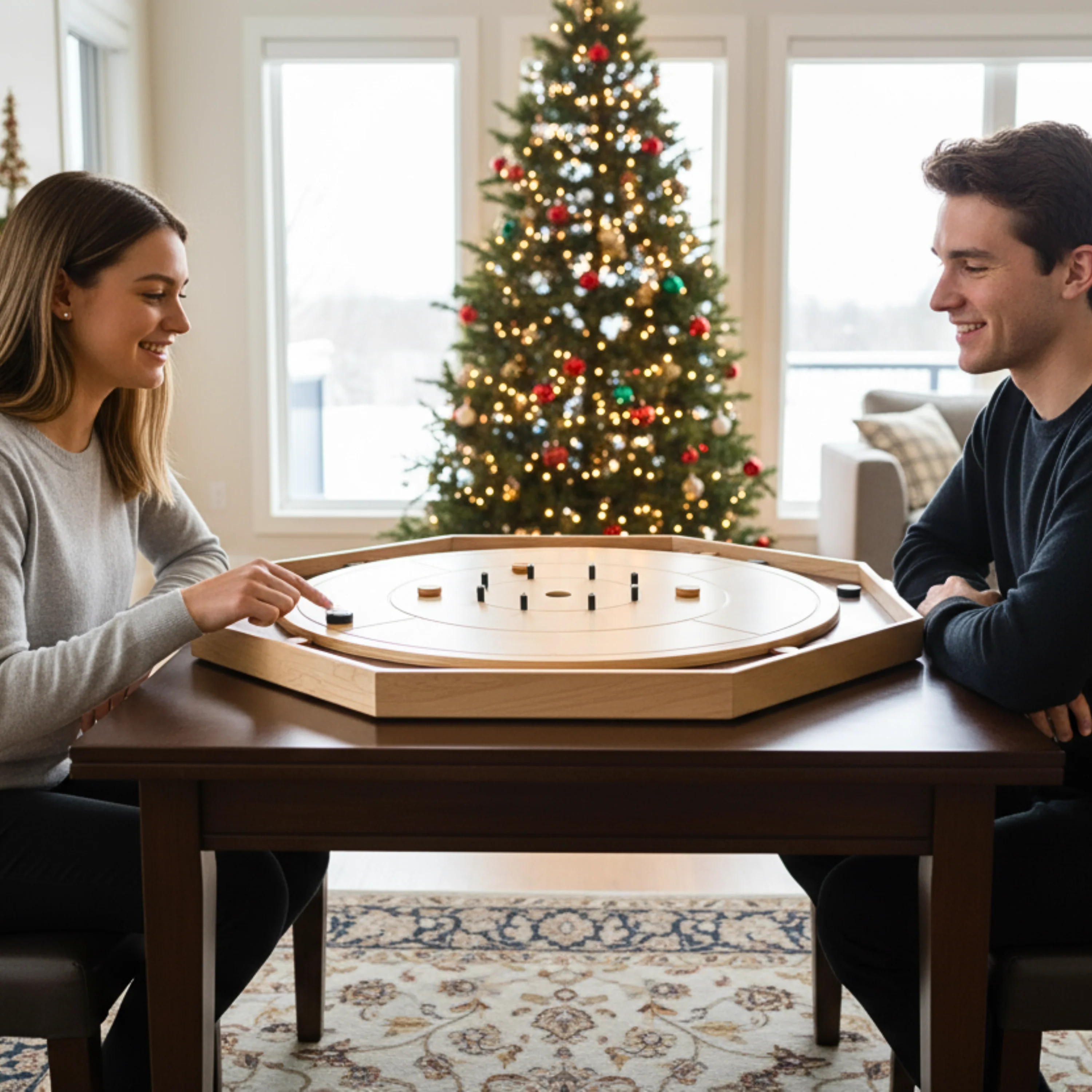 The Mountie - Large Traditional Crokinole Board Game Set - Image 3