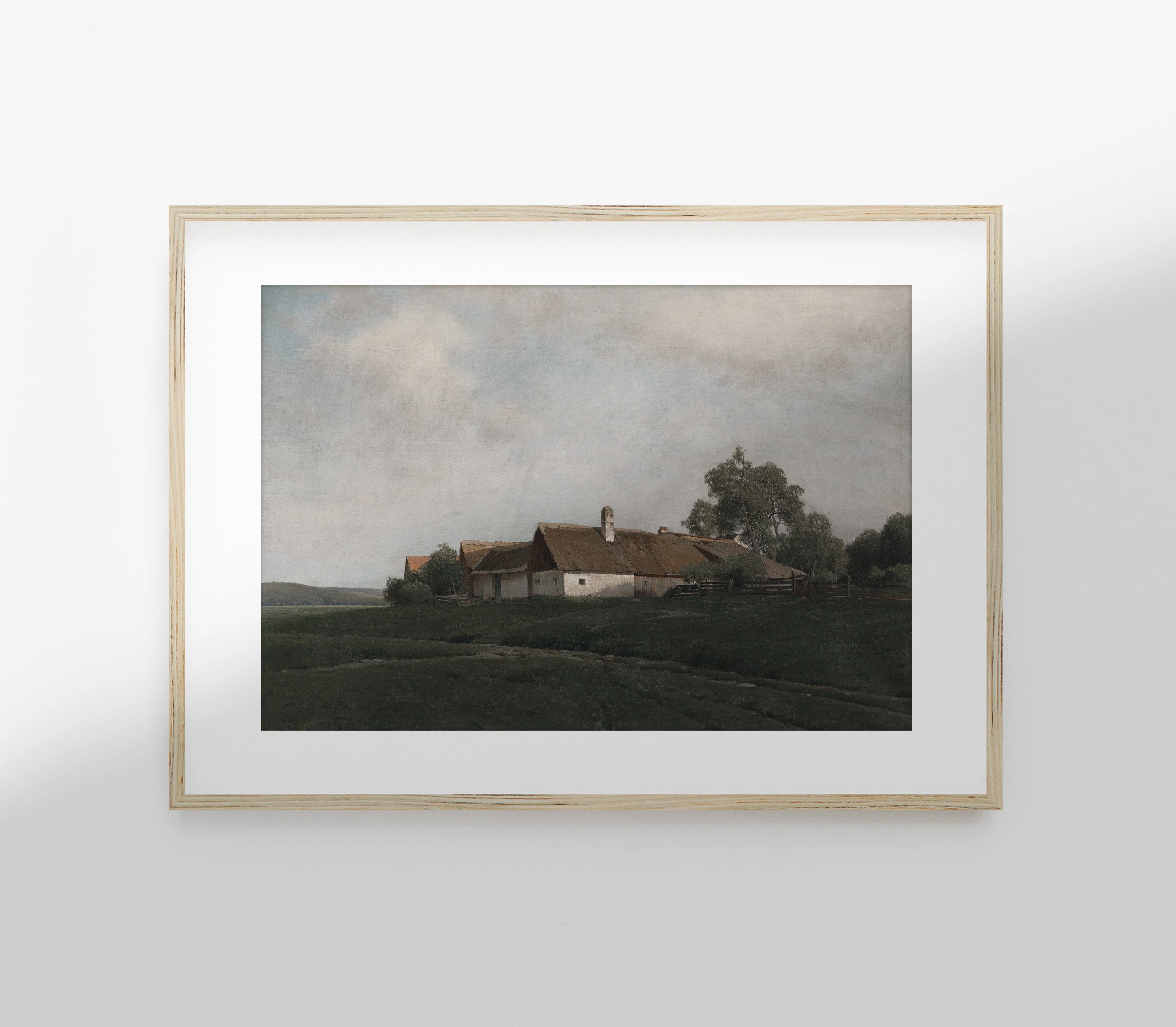 Vintage Hilltop Cottage Landscape Art Print L0165 - Image 4