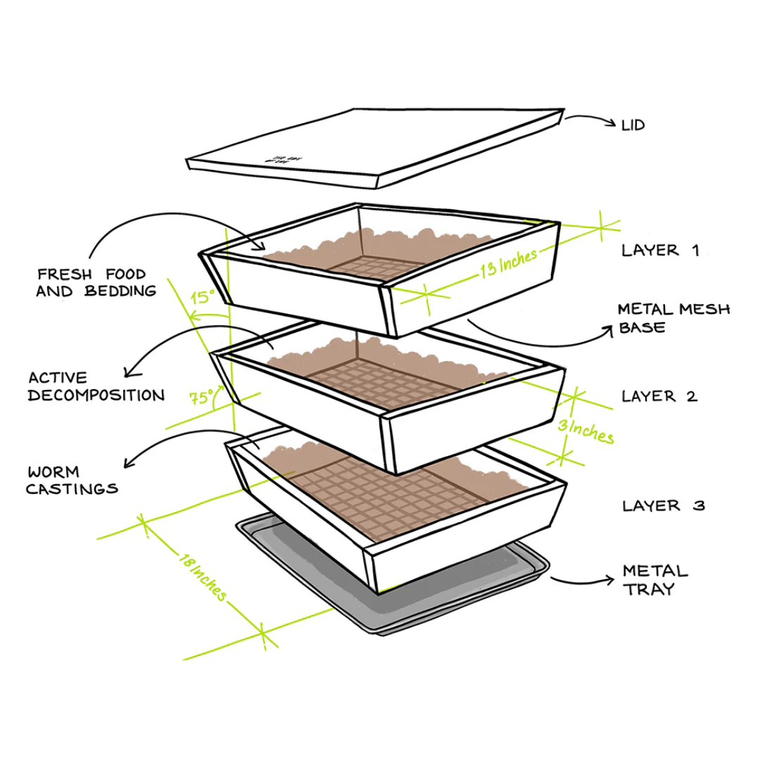 Worm Studio | Wooden Stacking Worm Farm - Image 4